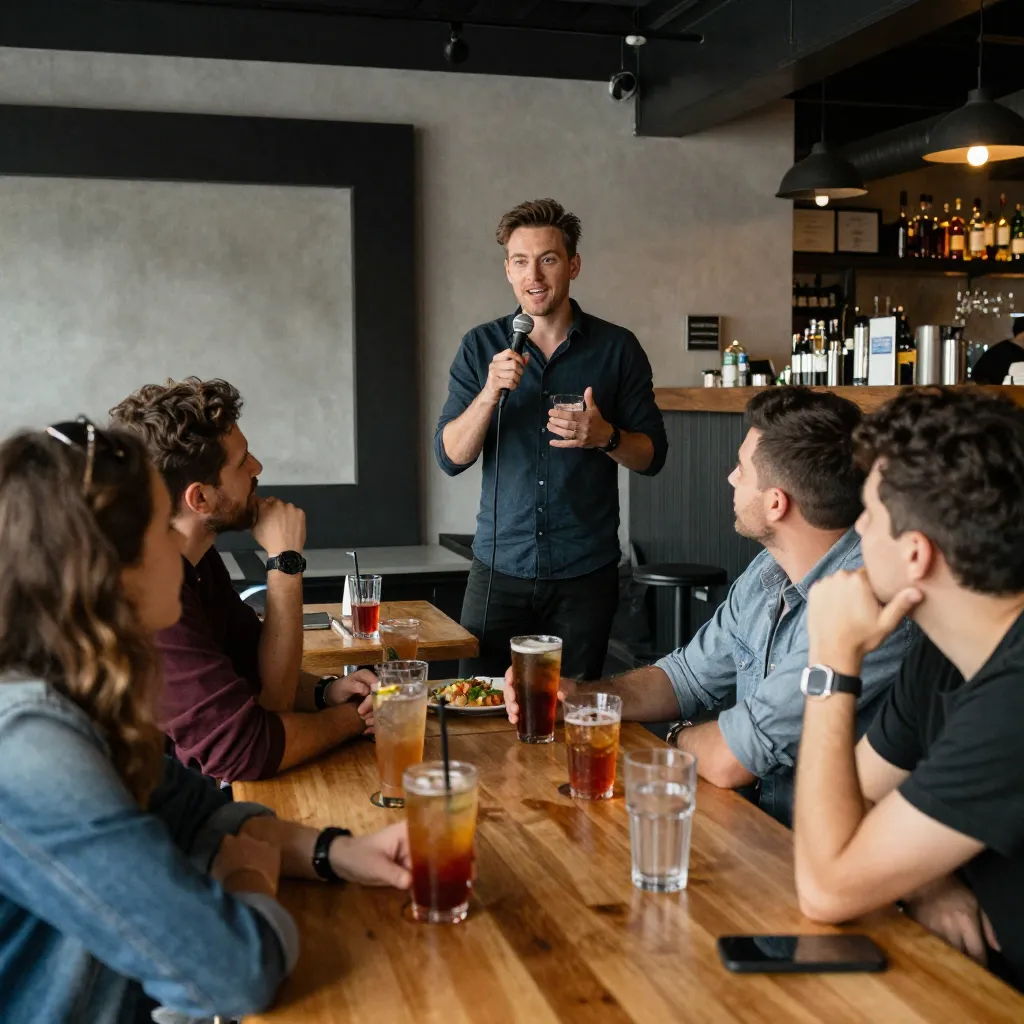 Bar trivia night in action